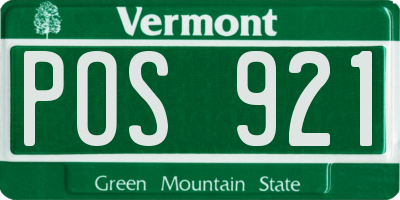 VT license plate POS921