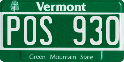 VT license plate POS930