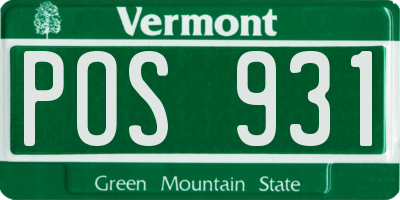 VT license plate POS931