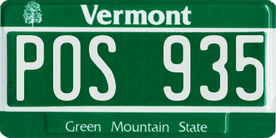 VT license plate POS935