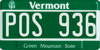 VT license plate POS936