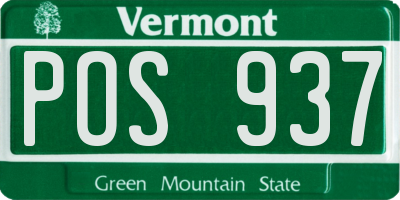 VT license plate POS937