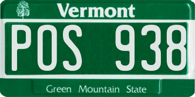 VT license plate POS938