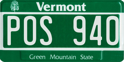 VT license plate POS940