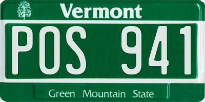 VT license plate POS941
