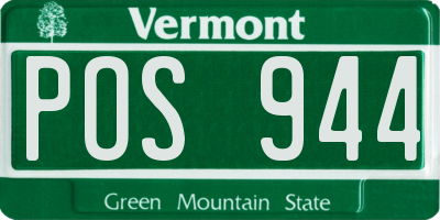 VT license plate POS944