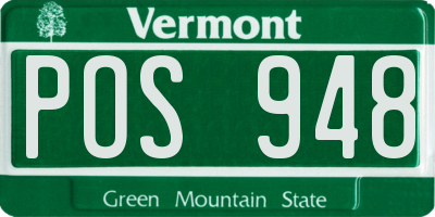 VT license plate POS948