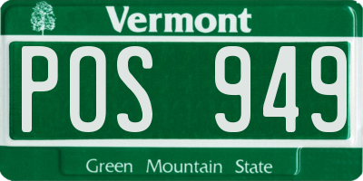 VT license plate POS949