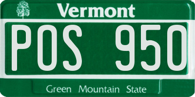 VT license plate POS950