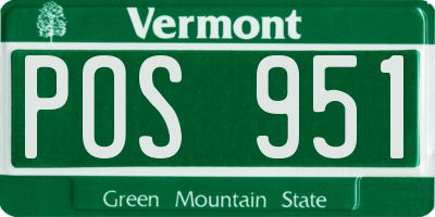 VT license plate POS951