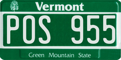 VT license plate POS955