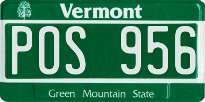 VT license plate POS956
