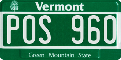 VT license plate POS960