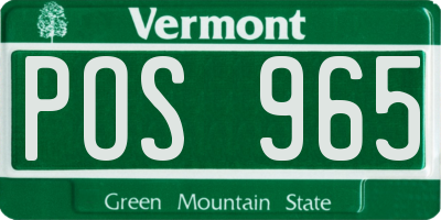 VT license plate POS965