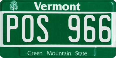 VT license plate POS966