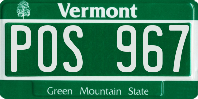VT license plate POS967