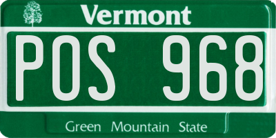 VT license plate POS968