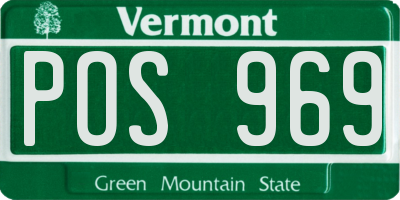 VT license plate POS969