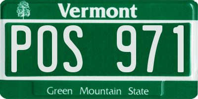VT license plate POS971