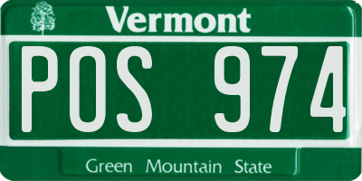 VT license plate POS974