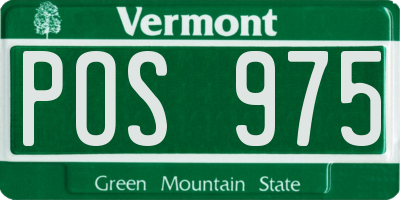 VT license plate POS975