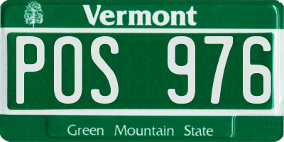 VT license plate POS976