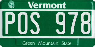 VT license plate POS978
