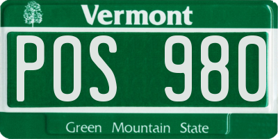 VT license plate POS980