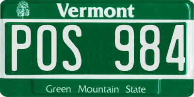 VT license plate POS984