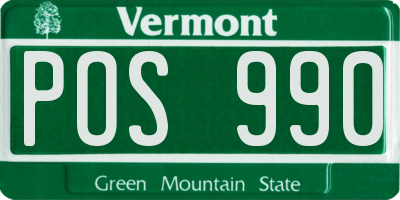 VT license plate POS990
