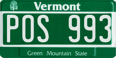 VT license plate POS993