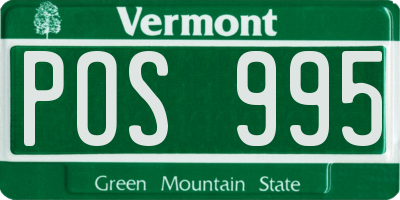 VT license plate POS995