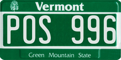 VT license plate POS996