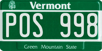 VT license plate POS998