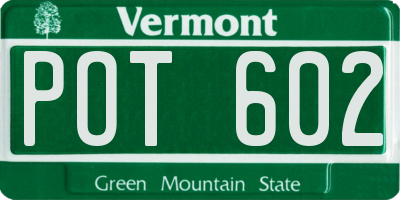 VT license plate POT602