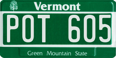 VT license plate POT605
