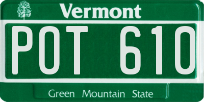 VT license plate POT610