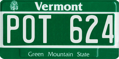VT license plate POT624