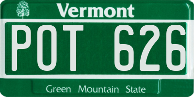 VT license plate POT626