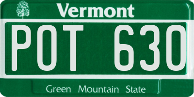 VT license plate POT630