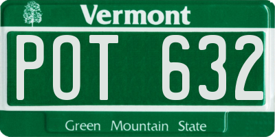 VT license plate POT632