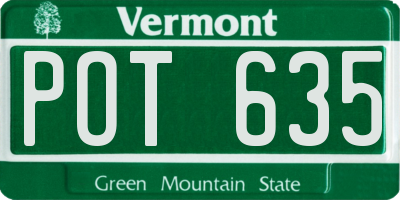 VT license plate POT635