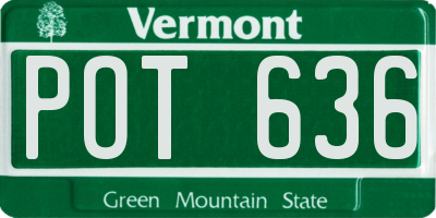 VT license plate POT636
