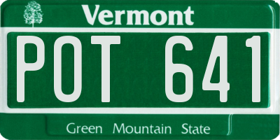 VT license plate POT641