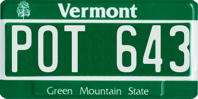 VT license plate POT643