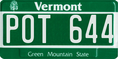 VT license plate POT644