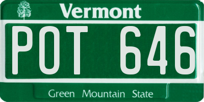 VT license plate POT646