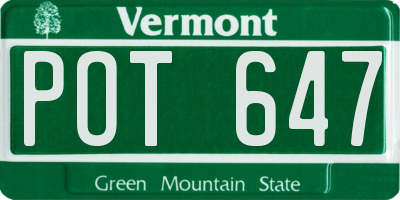 VT license plate POT647