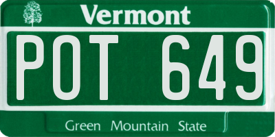 VT license plate POT649