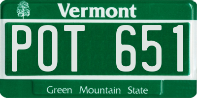 VT license plate POT651